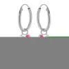 Zilveren oorringen met hanger, flamingo-ijsje