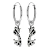 Zilveren oorringen met hanger, giraf