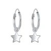Zilveren oorringen met hanger, ster
