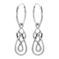 Zilveren oorringen met hanger, Keltisch symbool