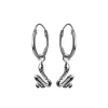 Zilveren oorringen met hanger, slang