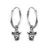 Zilveren oorringen met hanger, doodshoofd