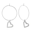 Zilveren oorringen met hanger, open hart