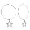 Zilveren oorringen met hanger, open ster