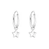 Zilveren oorringen met hanger, ster