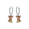 Zilveren oorringen met hanger, cheeta