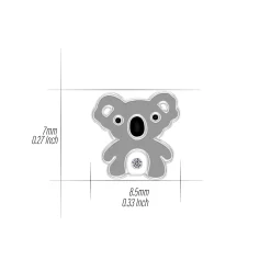 Zilveren oorringen met hanger, koala met kristal