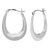 Zilveren oorringen, ovale hoops