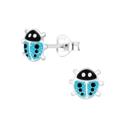 Zilveren oorstekers, blauwe lieveheersbeestjes