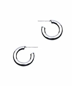 Zilveren oorstekers, driekwart hoop, 20 mm