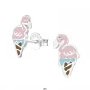 Zilveren oorstekers, ijsjes met flamingo’s