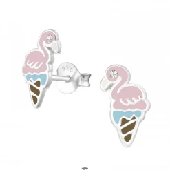 Zilveren oorstekers, ijsjes met flamingo’s