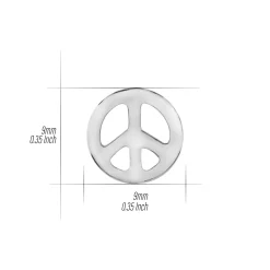 Zilveren oorstekers, opengewerkt peace sign of vredesteken