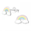 Zilveren oorstekers, pastel regenboog