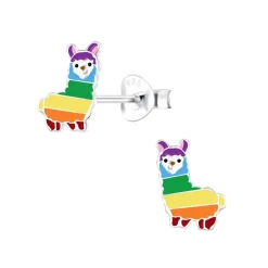 Zilveren oorstekers, regenboogalpaca
