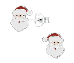 Zilveren oorstekers, vrolijke kerstman