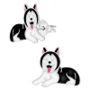 Zilveren oorstekers, zwarte husky
