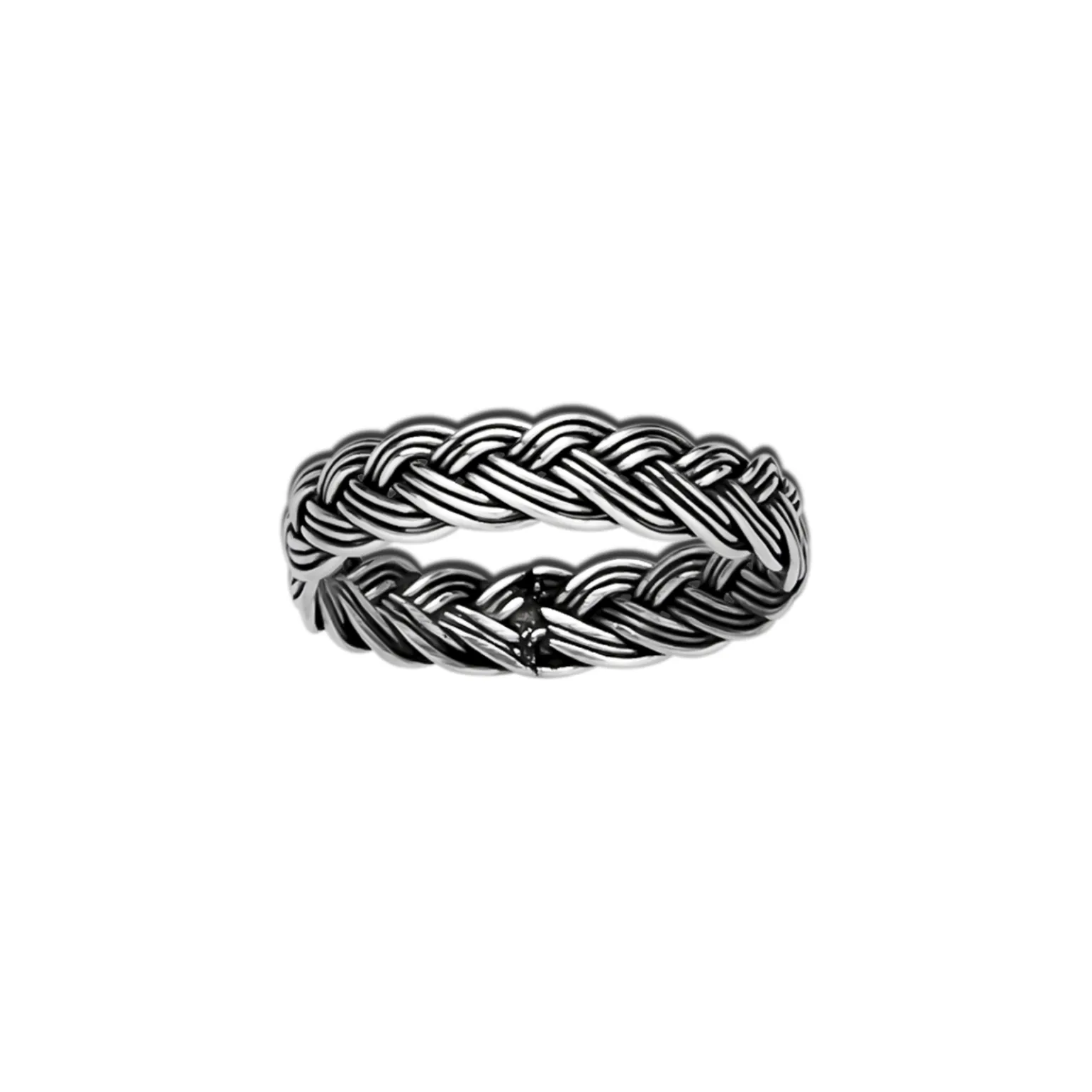 Zilveren ring, gevlochten
