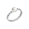 Zilveren ring, gevlochten, met parelmoer ingelegd