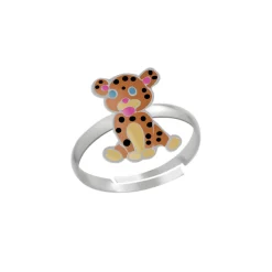 Zilveren ring met cheeta of panter