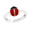 Zilveren ring met lieveheersbeestje