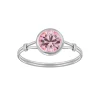 Zilveren ring met roze kristal