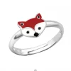 Zilveren ring met vosje