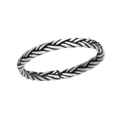 Zilveren ring, vlecht van dubbele draad