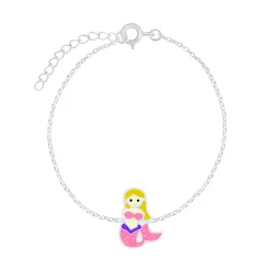 Zilveren schakelarmband met zeemeermin
