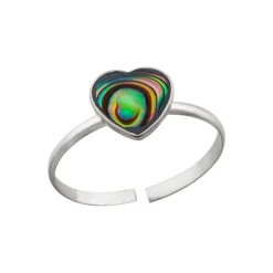 Zilveren teenring, Abalone hart