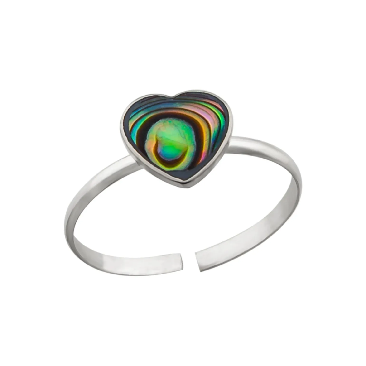 Zilveren teenring, Abalone hart