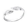 Zilveren teenring, blad