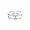 Zilveren teenring, dubbele band