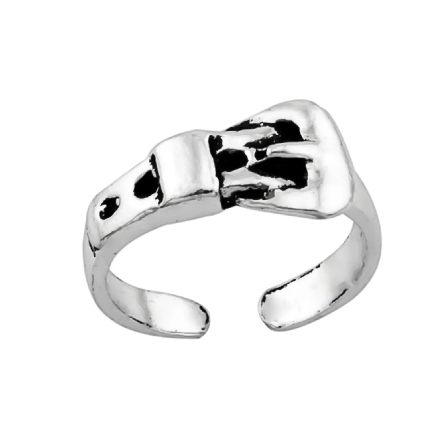 Zilveren teenring, gesp van een riem