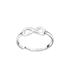 Zilveren teenring, infinityteken