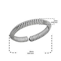 Zilveren teenring, lijntjes
