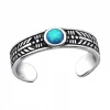 Zilveren teenring met azure