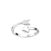 Zilveren teenring, pijl met hart