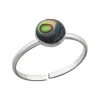 Zilveren teenring, ronde Abalone