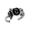 Zilveren teenring, roos