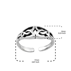 Zilveren teenring, sierlijke details