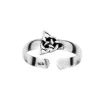 Zilveren teenring, triquetra met cirkel