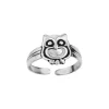 Zilveren teenring, uil