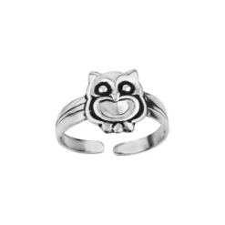 Zilveren teenring, uil