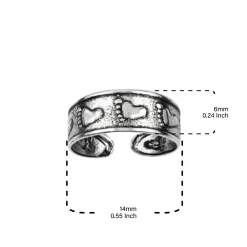 Zilveren teenring, voetjes