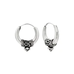 Zware zilveren Bali hoops, 18 mm